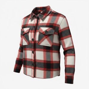 BB Dakota by Steve Madden Women's Boxy Shacket Size Medium Racing Red XL